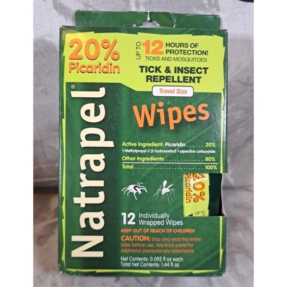 Bens Natrapel Picaridin Insect Repellent Wipes - 12 Individually Wrapped Wipes